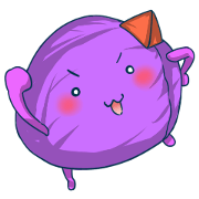 Purple cabbage man sticker