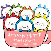 Rainbow-colored rabbit Sticker