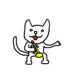 Trumpet blown cat