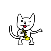 Trumpet blown cat