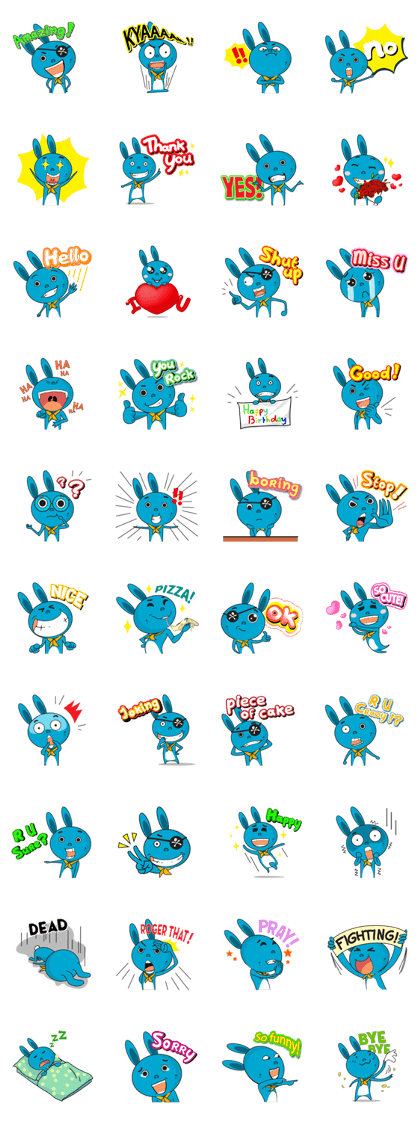Bounce the blue rabbit