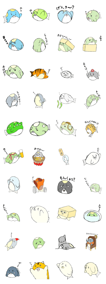 Blowfish seal Fukuchan