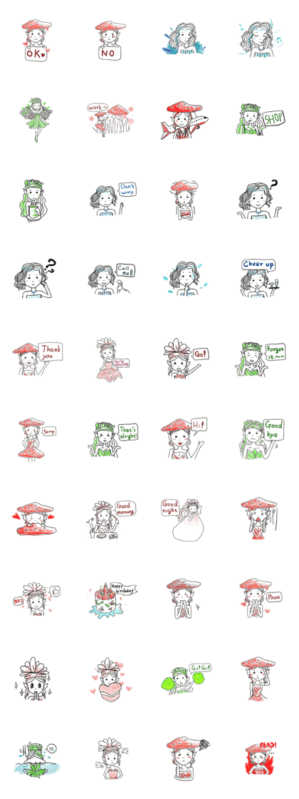 mushroom and her friends