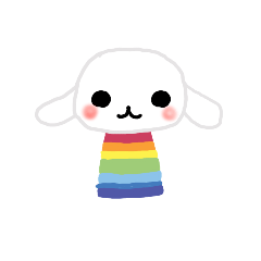 Rainbow Shiro Wanko-chan Sticker