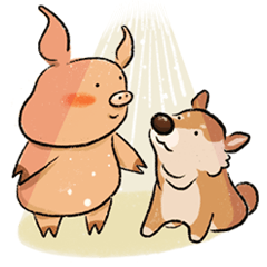 Piggy and Shiba Inu