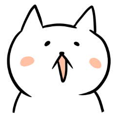 White cat YURUNEKO's Sticker.cawaii!