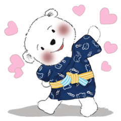 Polar bear Cotton Ball 15-Summer Yukata