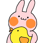 pink rabbit and yellow bird pink rabbit and yellow bird