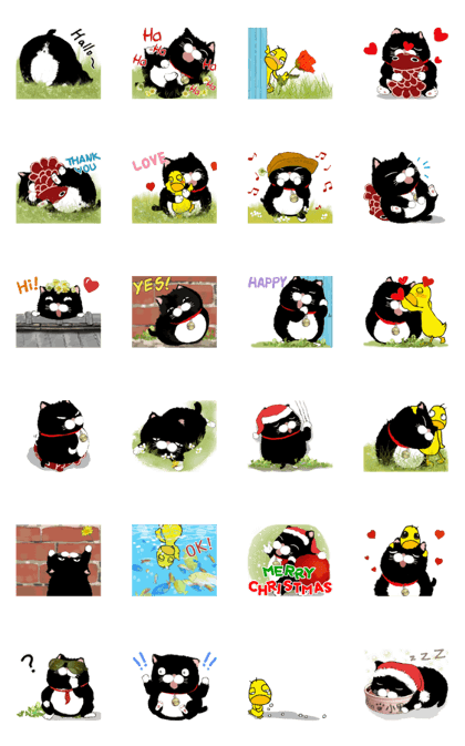 Black CAT and Little DUCK animated(ENG)