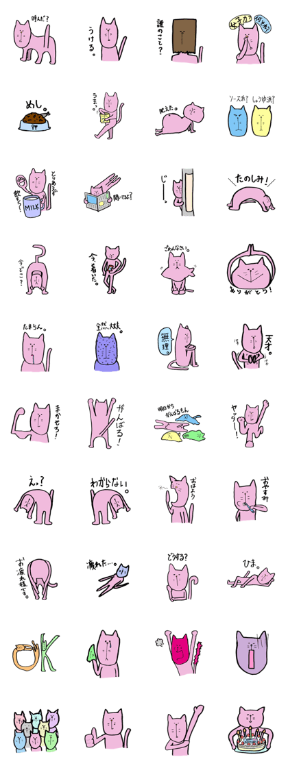 Funny pink cat