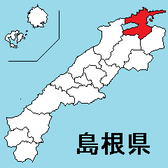 Sticker of Shimane map