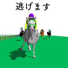 Running 3D!I'm a gray horse racehorse