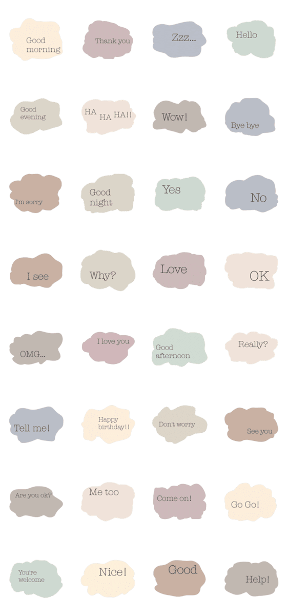 くすみカラーパレッド 英語 Lineクリエイターズスタンプ Stamplist