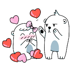 Bored polar bear in Love