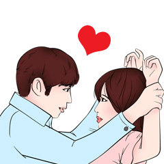 Sweet heart Couple in love (Big sticker)