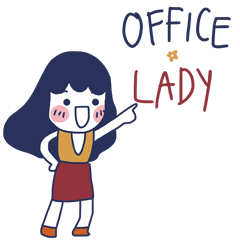 office lady is happy