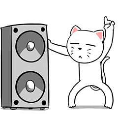 White Weird Cat (Animated) – LINE stickers LINE STORE