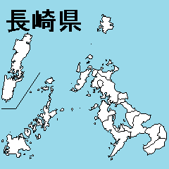 Sticker of Nagasaki map