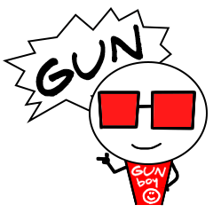 GUN boy English Sticker