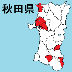 Sticker of Akita map 2