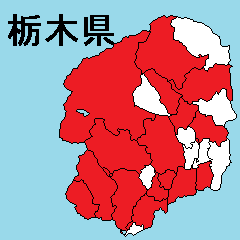 Sticker of Tochigi map 1