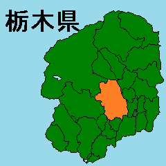 Moving sticker of Tochigi map 1