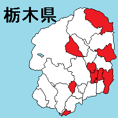 Sticker of Tochigi map 2