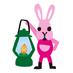 Rabbit who loves outdoor camping
