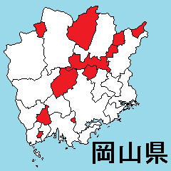 Sticker of Okayama map 2