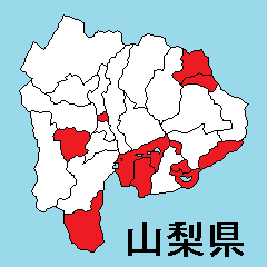 Sticker of Yamanashi map 2