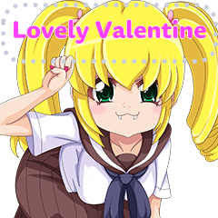 Lovely Valentine Twintail Girl mess eng