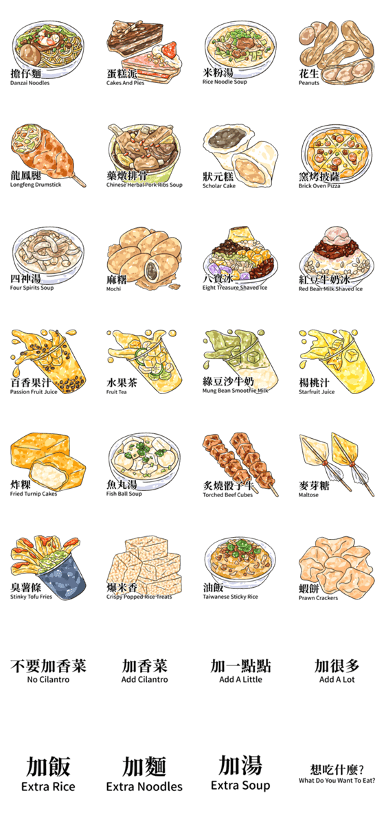 台湾夜市美味しい食べ物 6 Lineクリエイターズスタンプ Stamplist