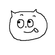 black and white cat stamp