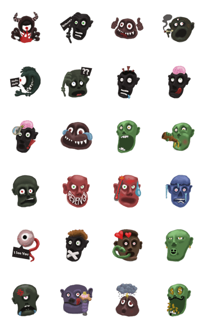 Sketchy Zombies Sticker Pack