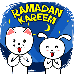 White Weird Cat & Rabbit : Ramadan
