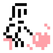 8bit dot girl from "me and (my) cat"