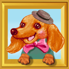 Pop-up stickers of Pets(Dachshund)