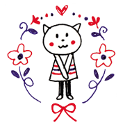 3 color ballpoint pen rakuraku cat