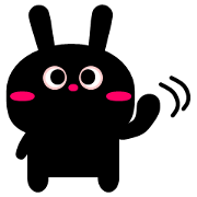 Everyday stamp of black rabbit