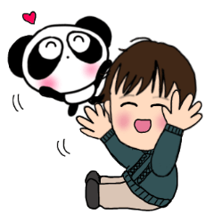 Pretty PANDA p-chan & Baby Boy Sticker