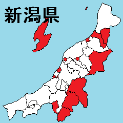 Sticker of Niigata map 2