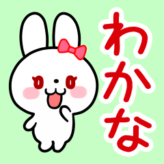 The white rabbit with ribbon for"Wakana"