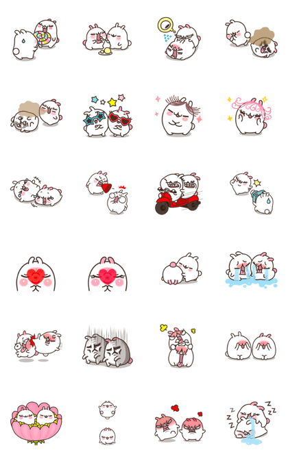 Cute Bunny Couple Ppoya & PpoPpo Ver.2