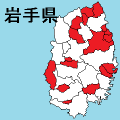Sticker of Iwate map 2