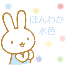 Sticker of light blue rabbit