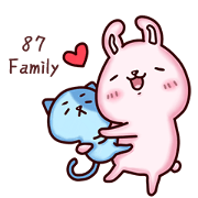 87 Family-Rabbit genius and Blue cat
