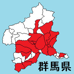 Sticker of Gunma map 1