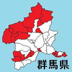 Sticker of Gunma map 2