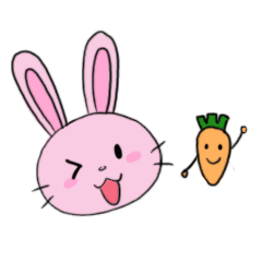 粉紅小兔與胡蘿蔔