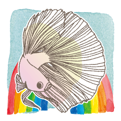 Betta Fish -Sticker for Japanese-